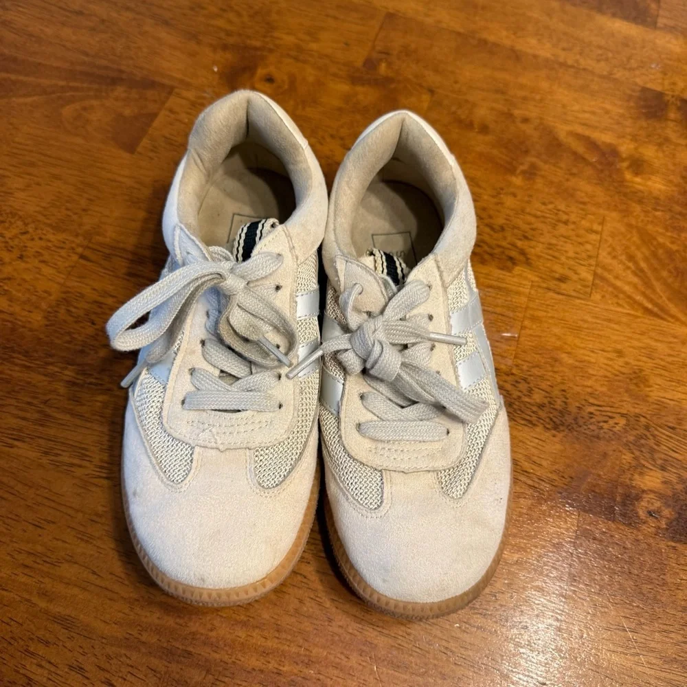 ShuShop Sasha Mini Beige Kids' Sneakers in Cream and Silver size 2